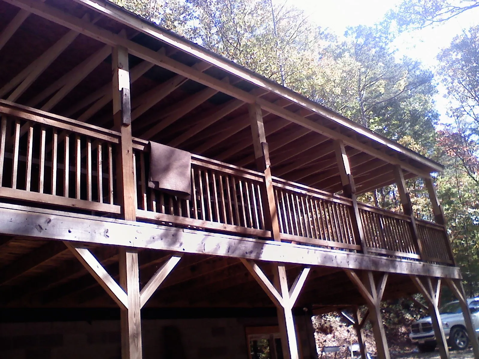 Timber framing under a new elevated porch and deck — Roof Leak Repair in Forest Lake by Roofing Brothers